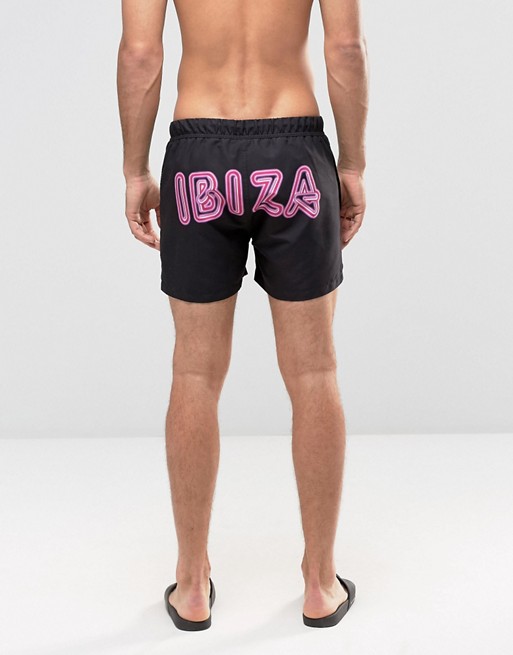 Černé šortkové plavky ASOS - Neon IBIZA